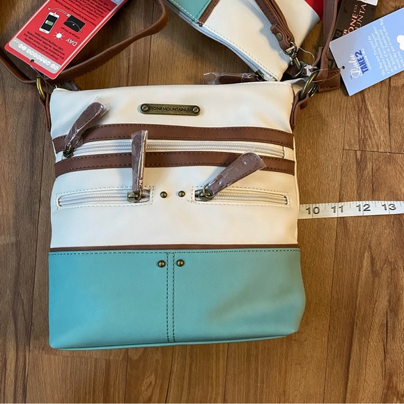 Stone Mountain Crossbody Bag - Cream, Brown, and Blue - Picture 14 of 16